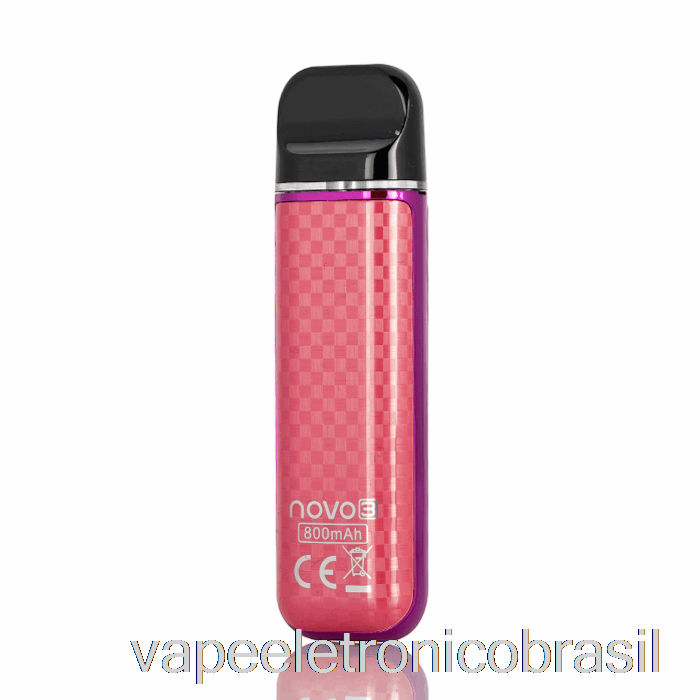 Vape Vaporesso Smok Novo 3 25w Sistema Pod Fibra De Carbono Vermelho Roxo